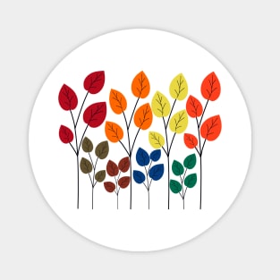 Beautiful Thanksgiving colorful fall leaves and trees design Magnet